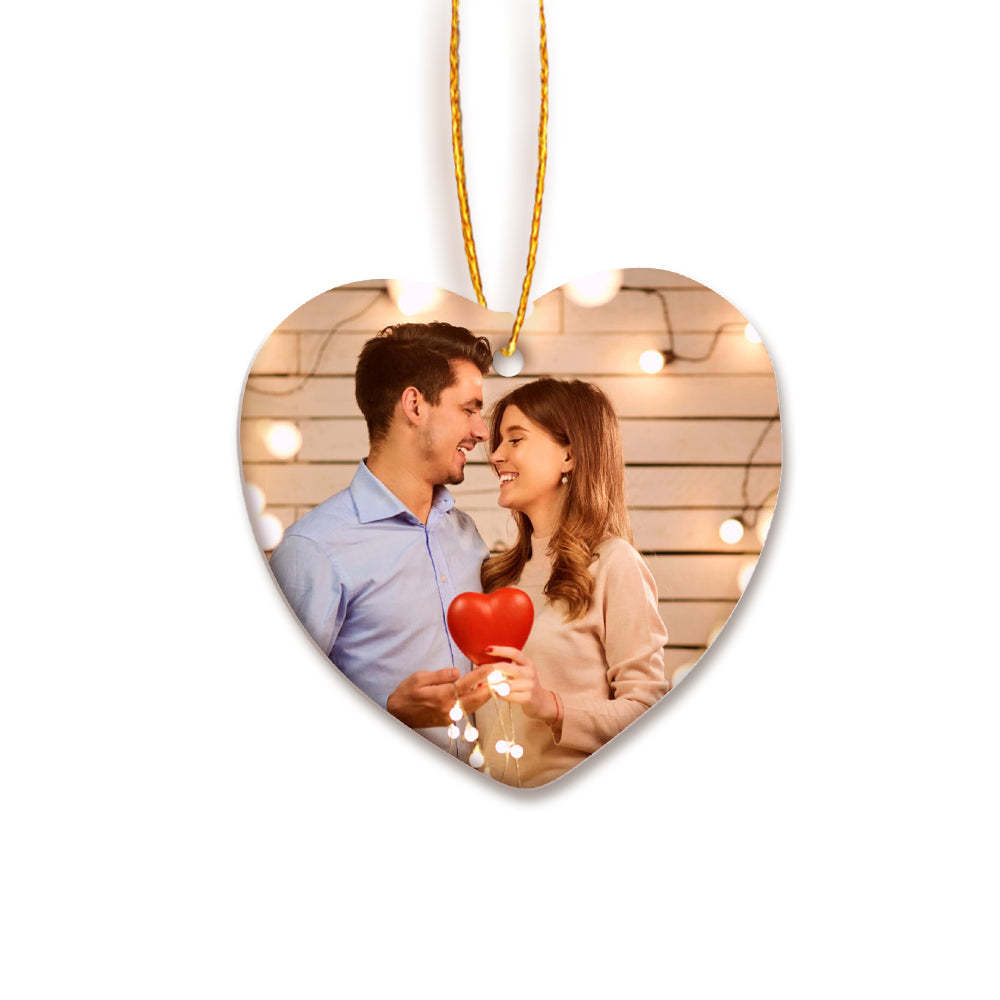 Custom Calendar Photo Heart Shaped Ceramics Ornament-Blongser