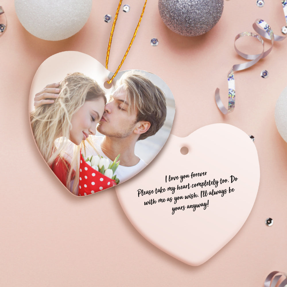 Personalized Heart Ceramics Ornament Photo Hanging Ornaments-Blongser
