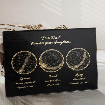Personalized 3 locations Custom Night Sky Creative Gift Ideas for Dad-Blongser