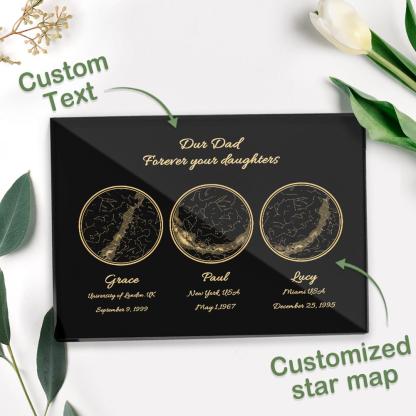 Personalized 3 locations Custom Night Sky Creative Gift Ideas for Dad-Blongser