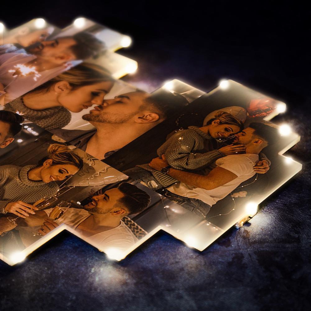 Custom Heart Photo Lamp Wall Art Decor Personalised Album Gift For Valentine's Day-Blongser