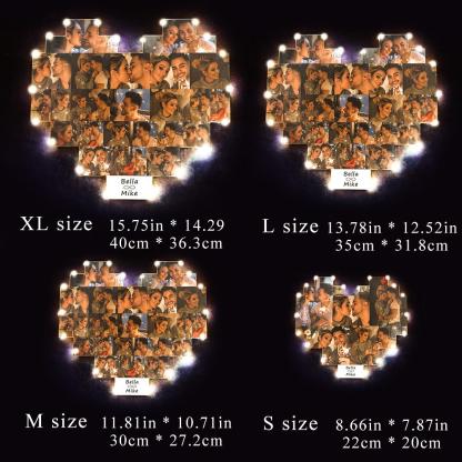 Custom Heart Photo Lamp Wall Art Decor Personalised Album Gift For Valentine's Day-Blongser