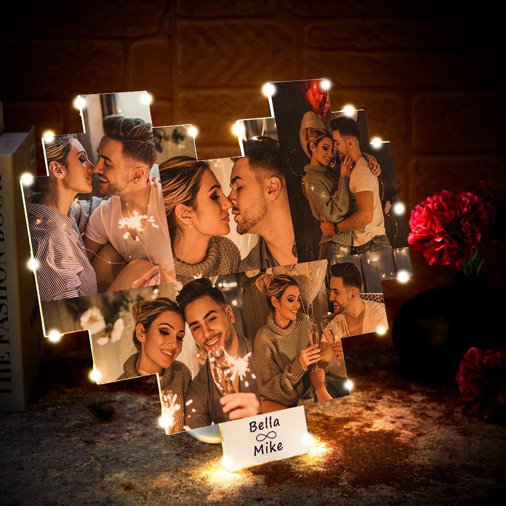 Custom Heart Photo Lamp Wall Art Decor Personalised Album Gift For Valentine's Day-Blongser