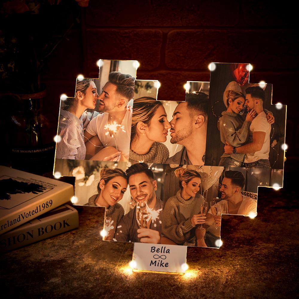 Custom Heart Photo Lamp Wall Art Decor Personalised Album Gift For Valentine's Day-Blongser