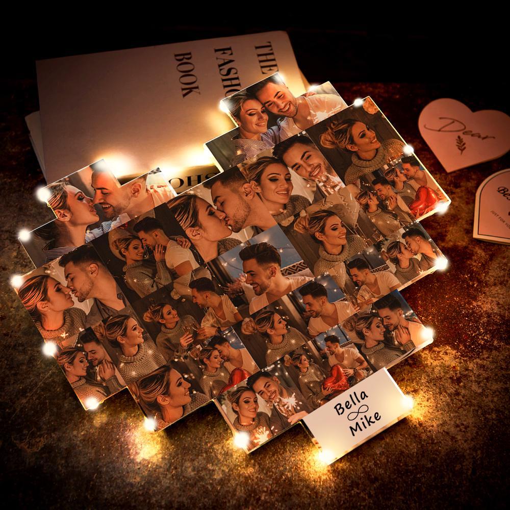 Custom Heart Photo Lamp Wall Art Decor Personalised Album Gift For Valentine's Day-Blongser