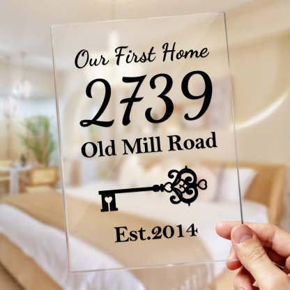 Custom Our First Home Acrylic Plaque Personalized House Number Address Desk Decoration-Blongser