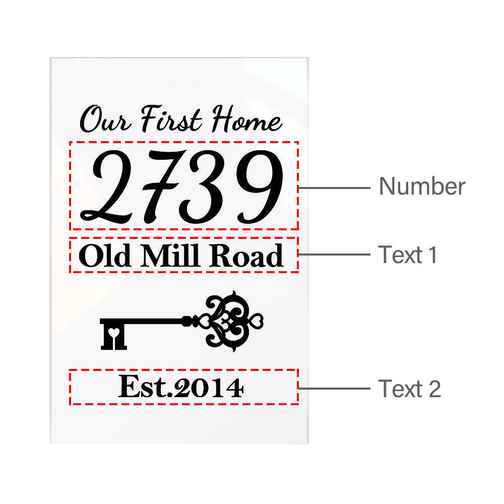 Custom Our First Home Acrylic Plaque Personalized House Number Address Desk Decoration-Blongser