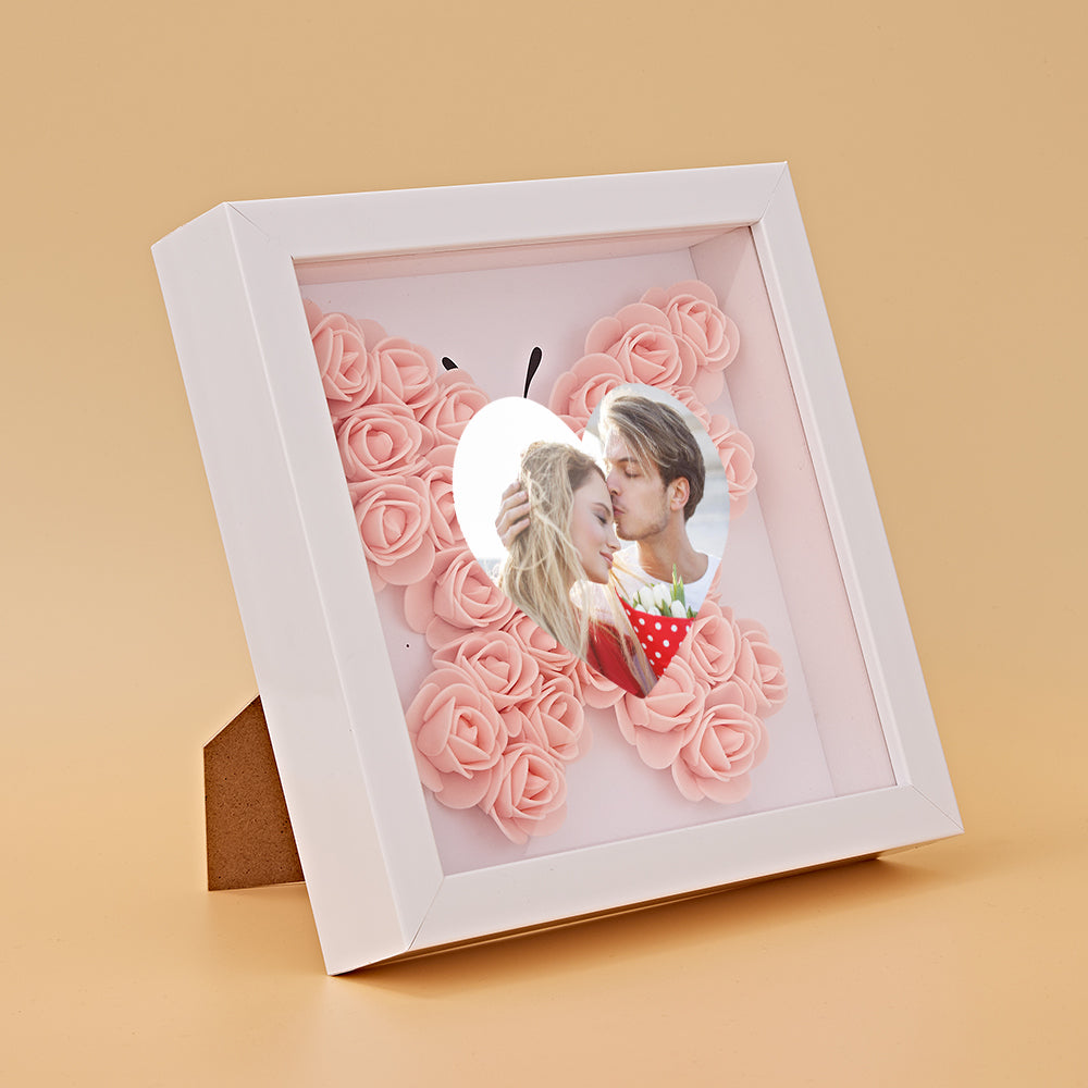 Custom Photo Flower Shadow Box Personalized Heart Flower Shadowbox Frame Gift-Blongser
