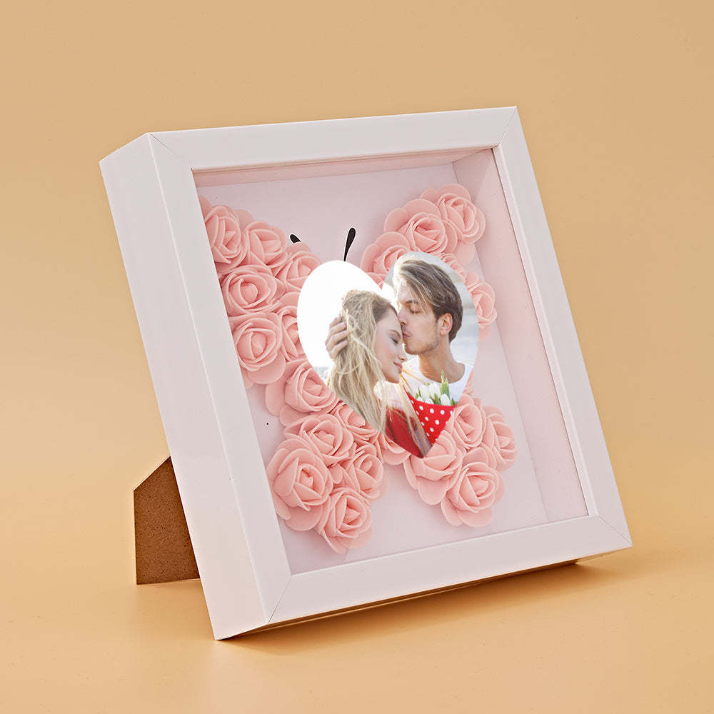 Custom Photo Flower Shadow Box Personalized Heart Flower Shadowbox Frame Gift-Blongser