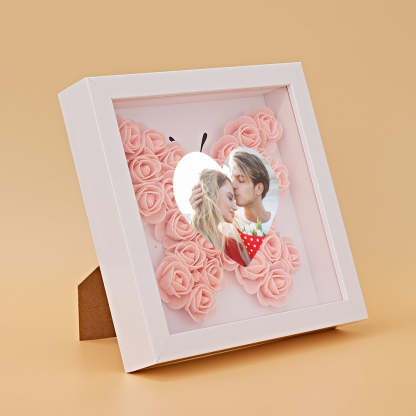 Custom Photo Flower Shadow Box Personalized Heart Flower Shadowbox Frame Gift-Blongser