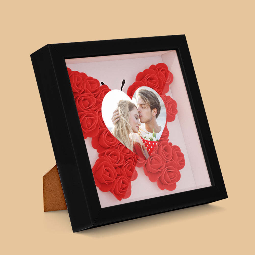 Custom Photo Flower Shadow Box Personalized Heart Flower Shadowbox Frame Gift-Blongser