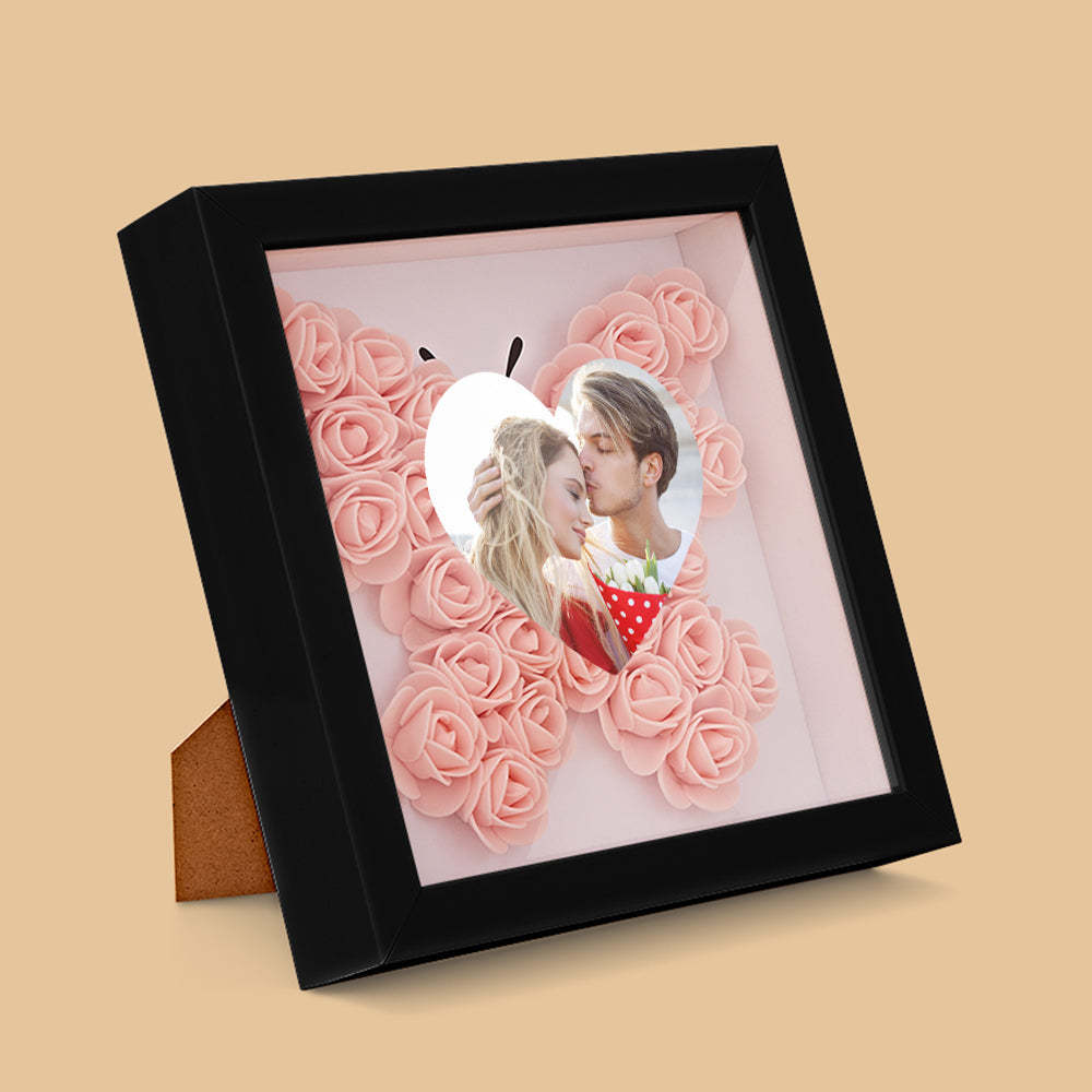 Custom Photo Flower Shadow Box Personalized Heart Flower Shadowbox Frame Gift-Blongser