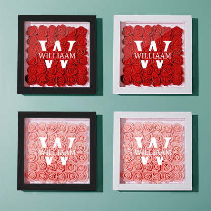 Customized Name Flower Shadow Box Personalized Shadowbox Frame-Blongser