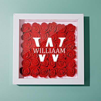 Customized Name Flower Shadow Box Personalized Shadowbox Frame-Blongser