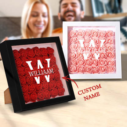 Customized Name Flower Shadow Box Personalized Shadowbox Frame-Blongser