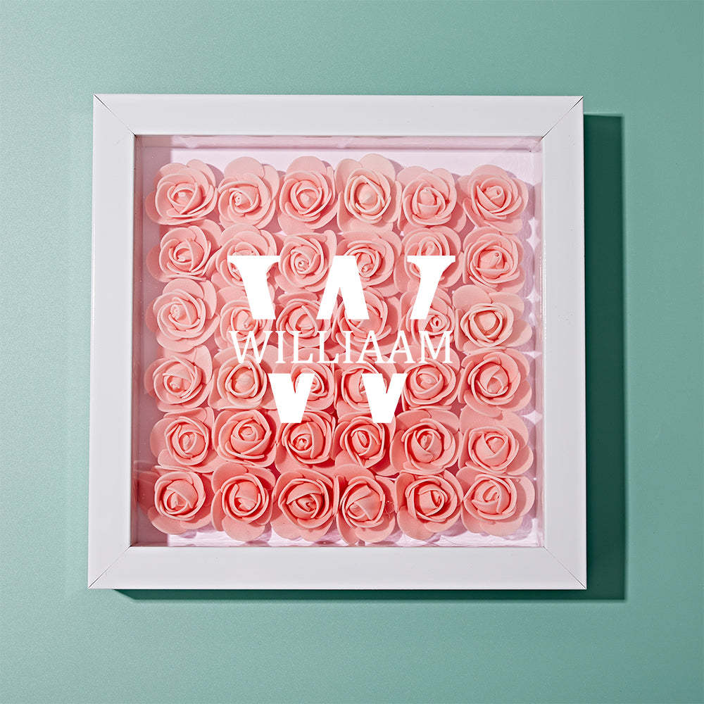 Customized Name Flower Shadow Box Personalized Shadowbox Frame-Blongser