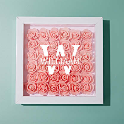 Customized Name Flower Shadow Box Personalized Shadowbox Frame-Blongser