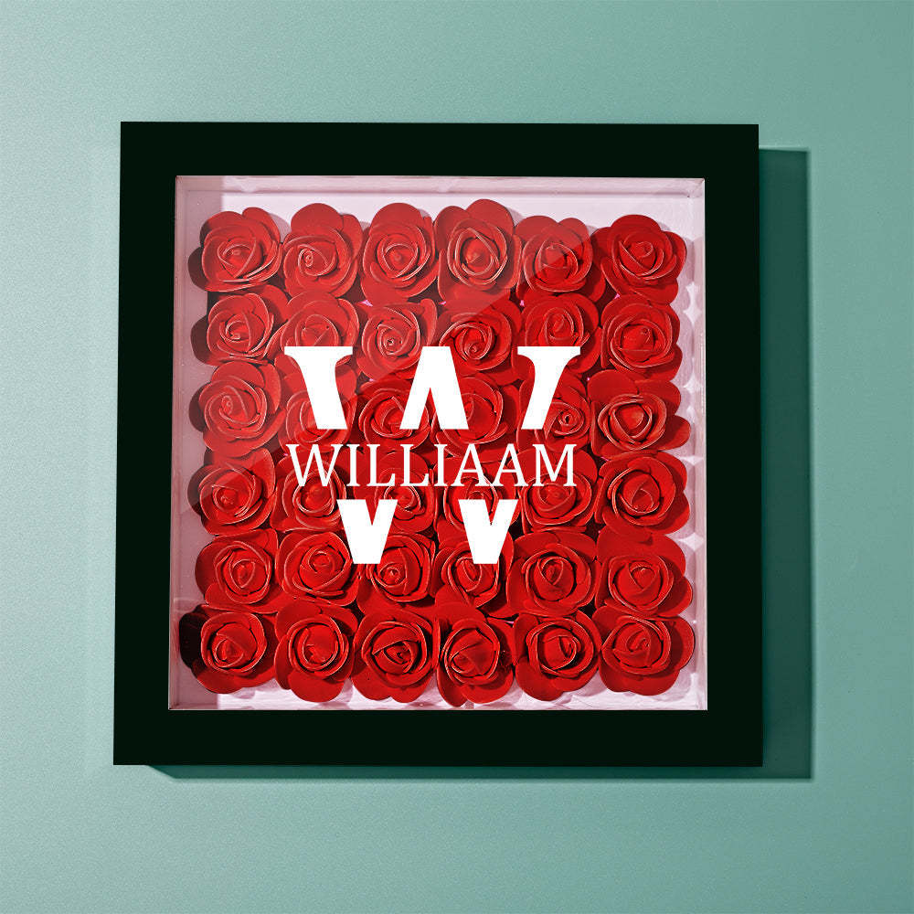 Customized Name Flower Shadow Box Personalized Shadowbox Frame-Blongser