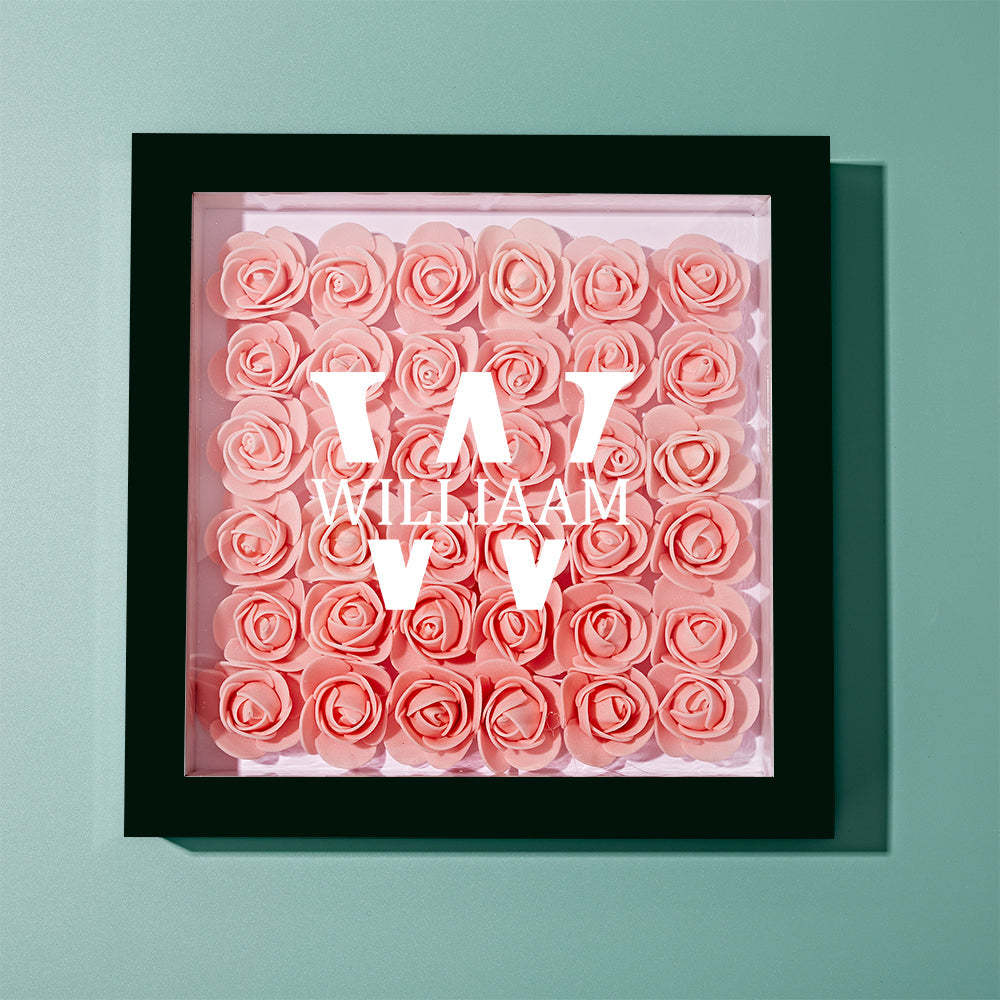 Customized Name Flower Shadow Box Personalized Shadowbox Frame-Blongser