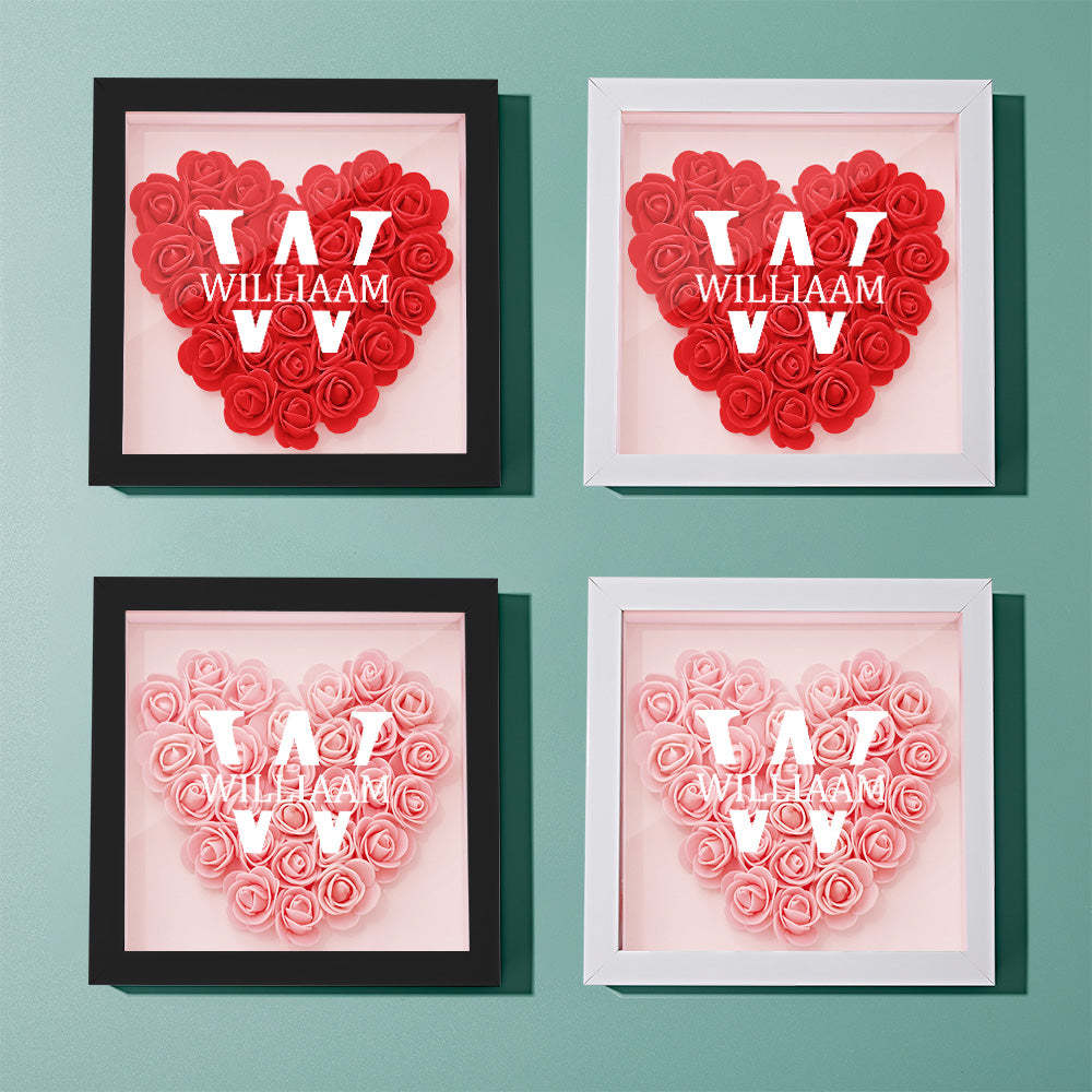 Customized Name Flower Shadow Box Personalized Shadowbox Frame-Blongser