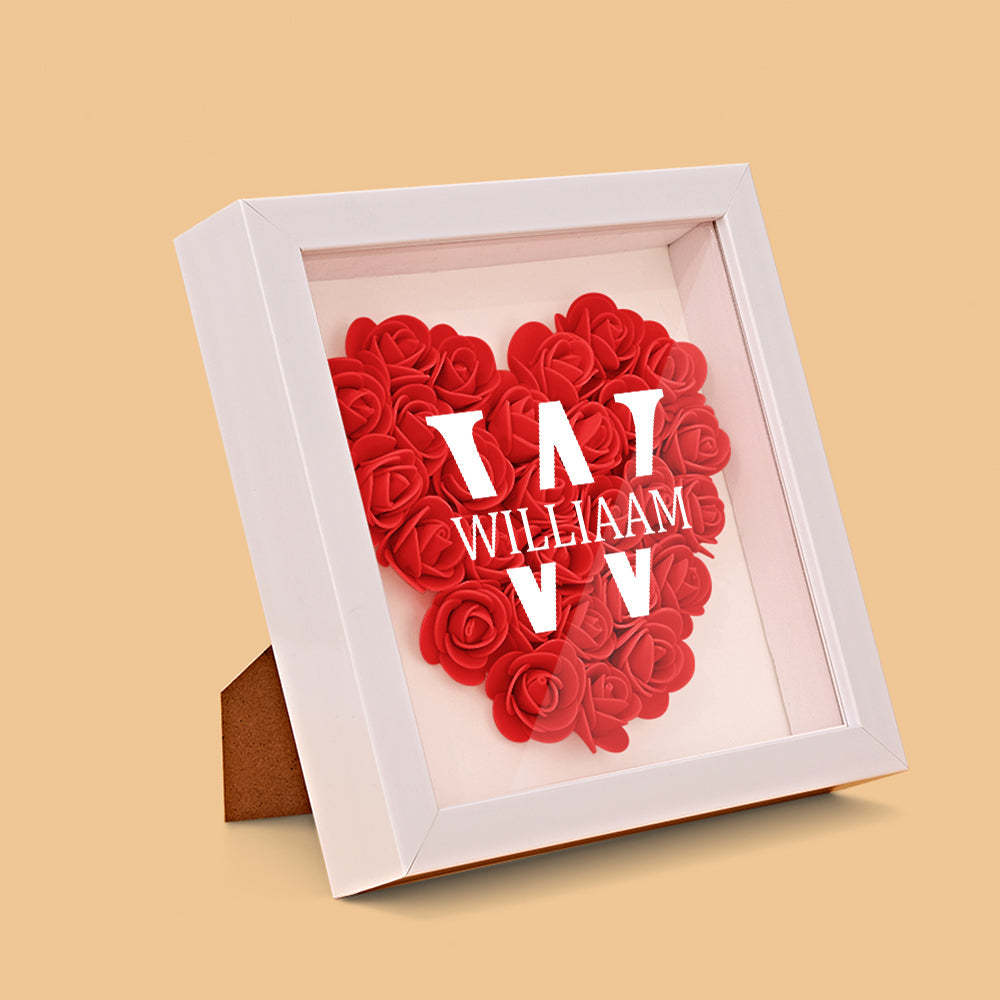 Customized Name Flower Shadow Box Personalized Shadowbox Frame-Blongser
