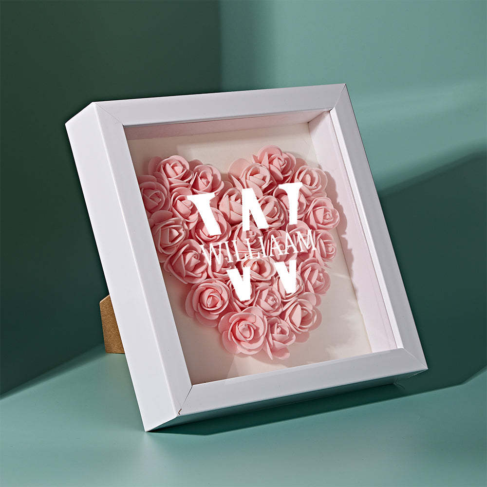 Customized Name Flower Shadow Box Personalized Shadowbox Frame-Blongser