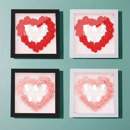 Customized Name Flower Shadow Box Personalized Shadowbox Frame-Blongser