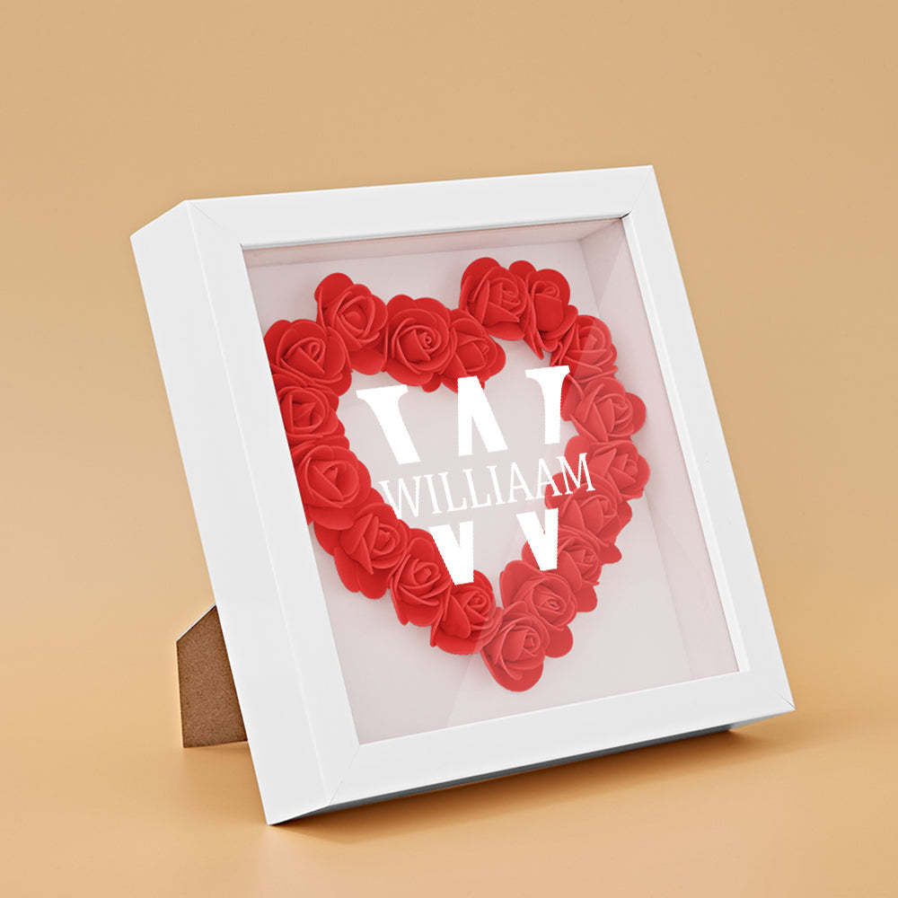 Customized Name Flower Shadow Box Personalized Shadowbox Frame-Blongser