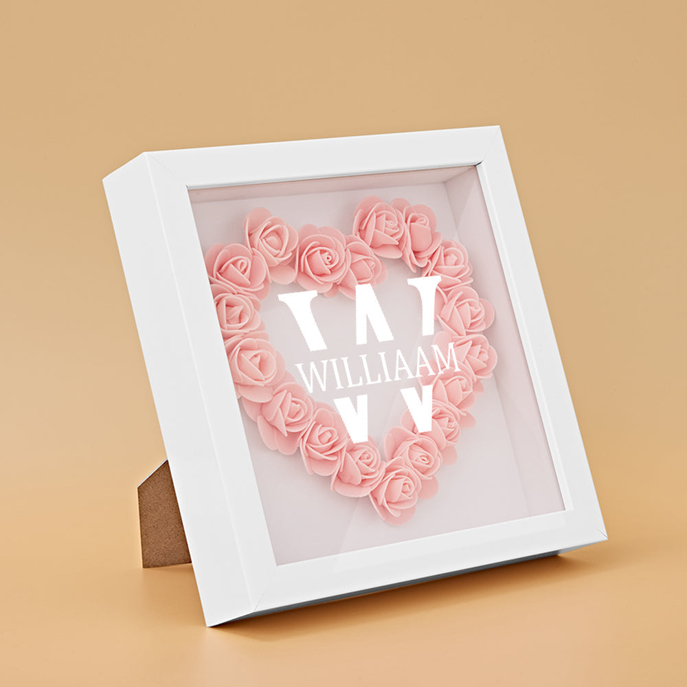 Customized Name Flower Shadow Box Personalized Shadowbox Frame-Blongser