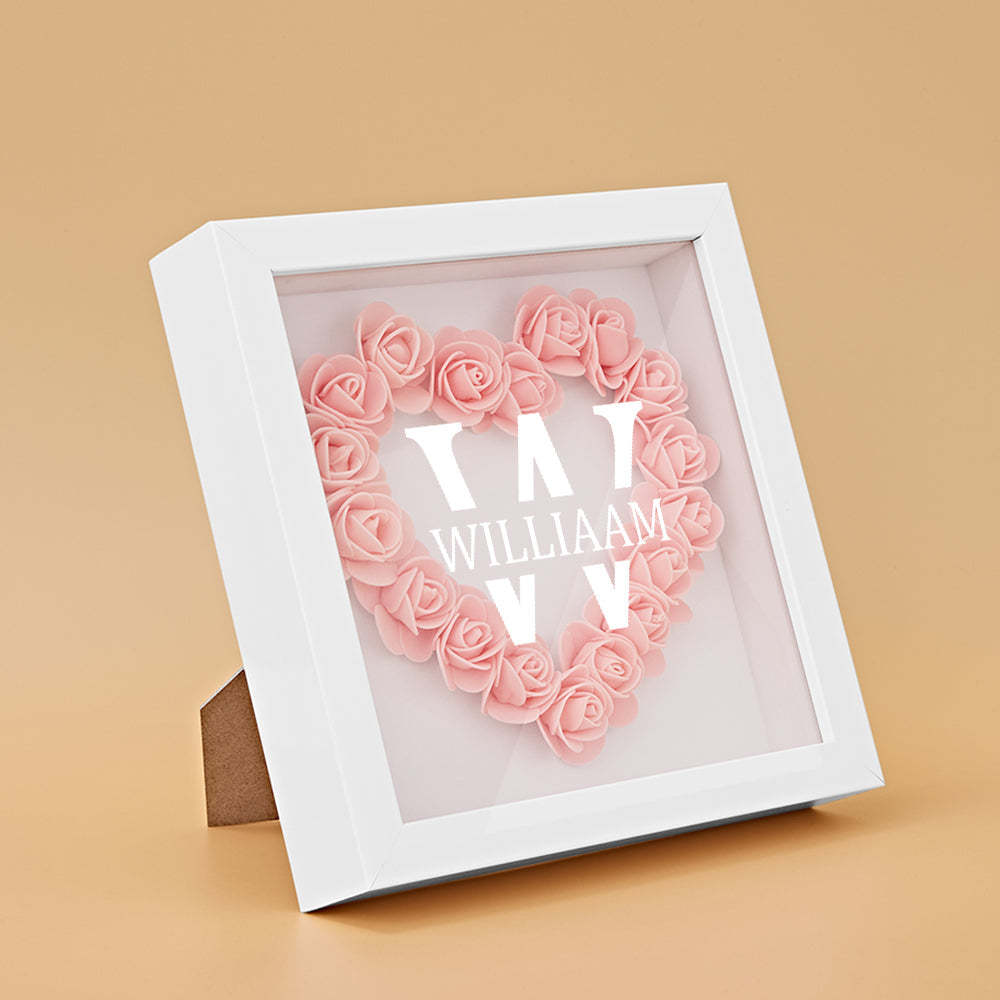 Customized Name Flower Shadow Box Personalized Shadowbox Frame-Blongser