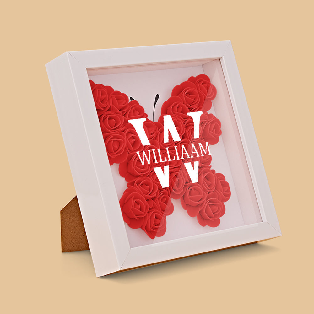 Customized Name Flower Shadow Box Personalized Shadowbox Frame-Blongser
