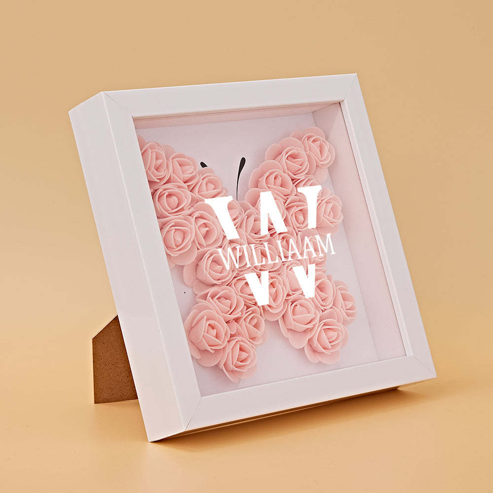 Customized Name Flower Shadow Box Personalized Shadowbox Frame-Blongser