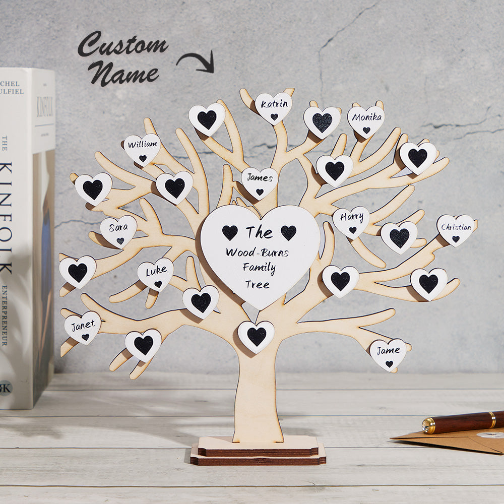 Custom Name Family Tree Personalized Engraved Desk Decoration Anniversary Gifts-Blongser