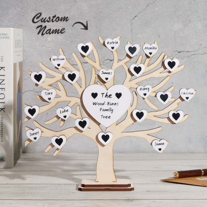 Custom Name Family Tree Personalized Engraved Desk Decoration Anniversary Gifts-Blongser