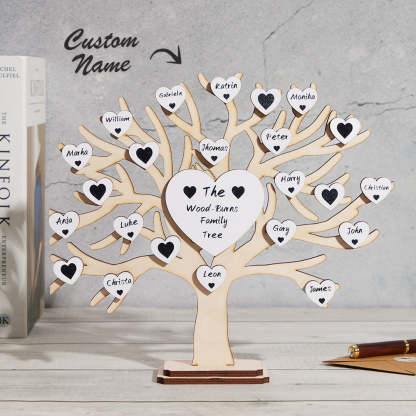 Custom Name Family Tree Personalized Engraved Desk Decoration Anniversary Gifts-Blongser