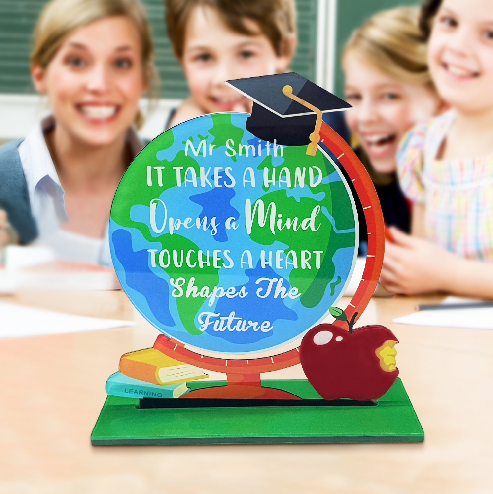 Custom Acrylic Globe Table Sign Teacher Appreciation Decoration-Blongser