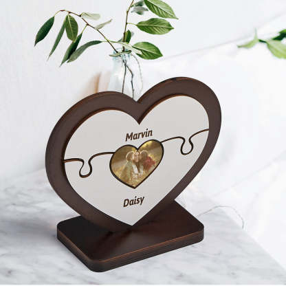 Personalised Name Heart Wooden Puzzle Ornaments Gifts for Mum-Blongser