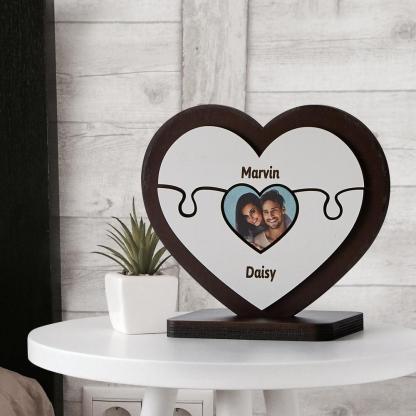 Personalised Name Heart Wooden Puzzle Ornaments Gifts for Mum-Blongser