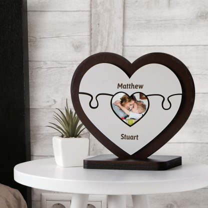 Personalised Name Heart Wooden Puzzle Ornaments Gifts for Mum-Blongser
