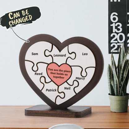 Personalised Name Heart Wooden Puzzle Ornaments Gifts for Mum-Blongser