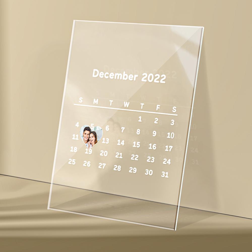 Custom Photo Calendar Acrylic Plaque For Anniversary-Blongser