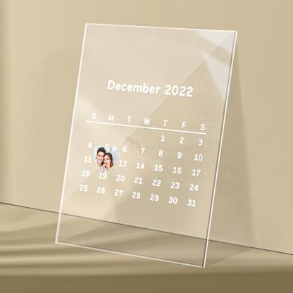 Custom Photo Calendar Acrylic Plaque For Anniversary-Blongser