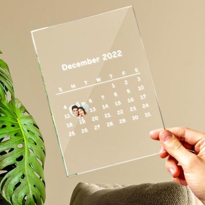 Custom Photo Calendar Acrylic Plaque For Anniversary-Blongser