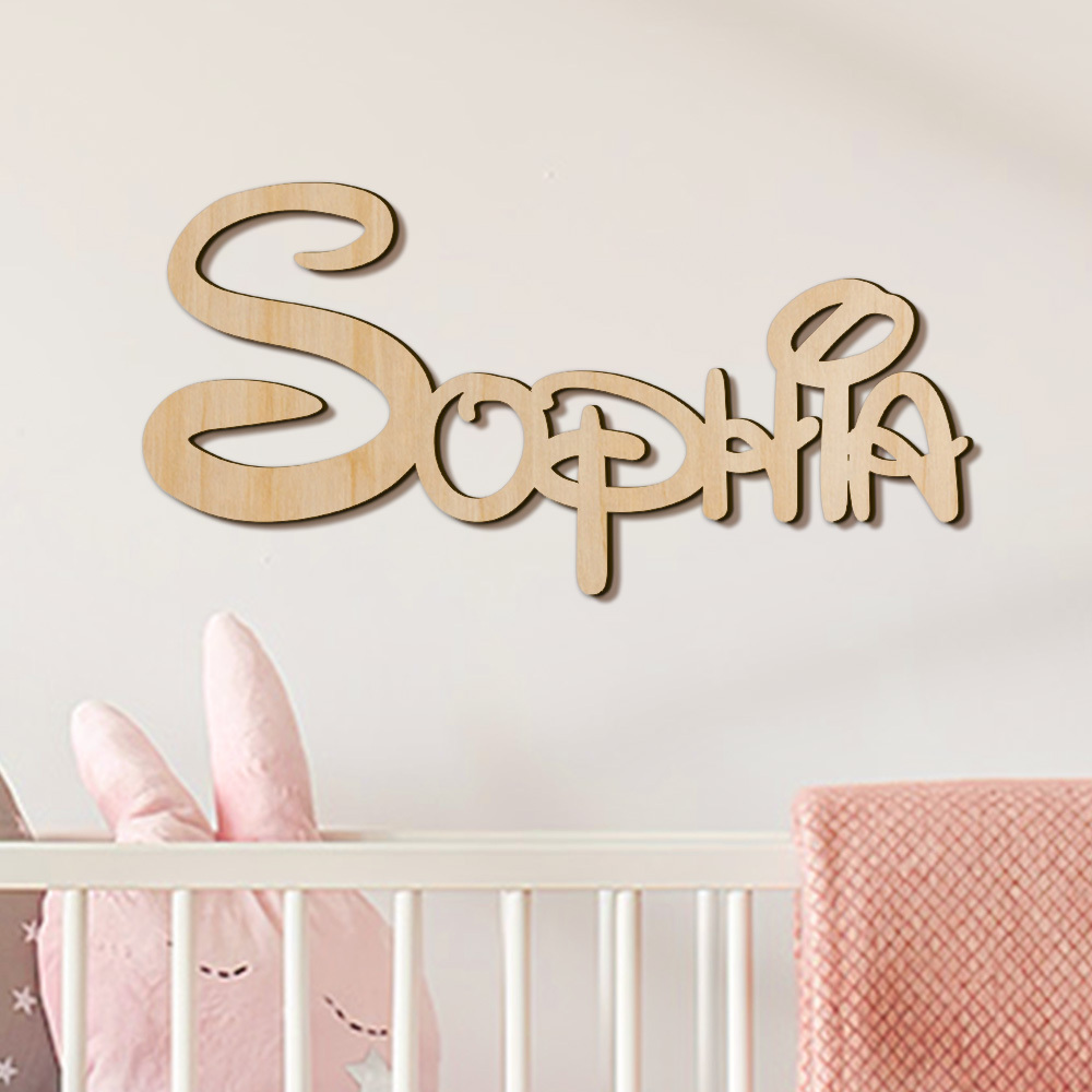 Custom Wooden Name Sign Baby Name Letters Wall Decor-Blongser