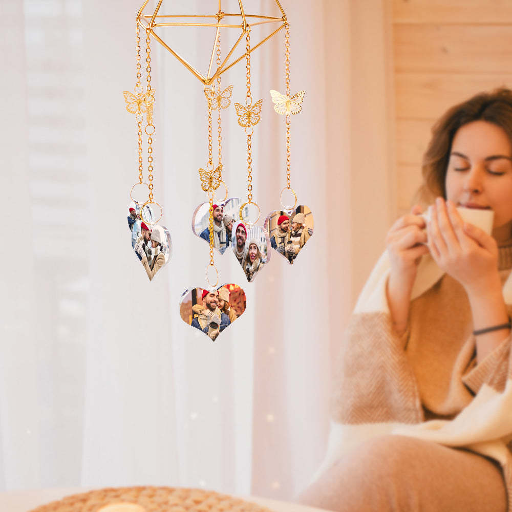 Custom Photo Wind Chimes Delicate Butterfly Home Decoration Gifts-Blongser