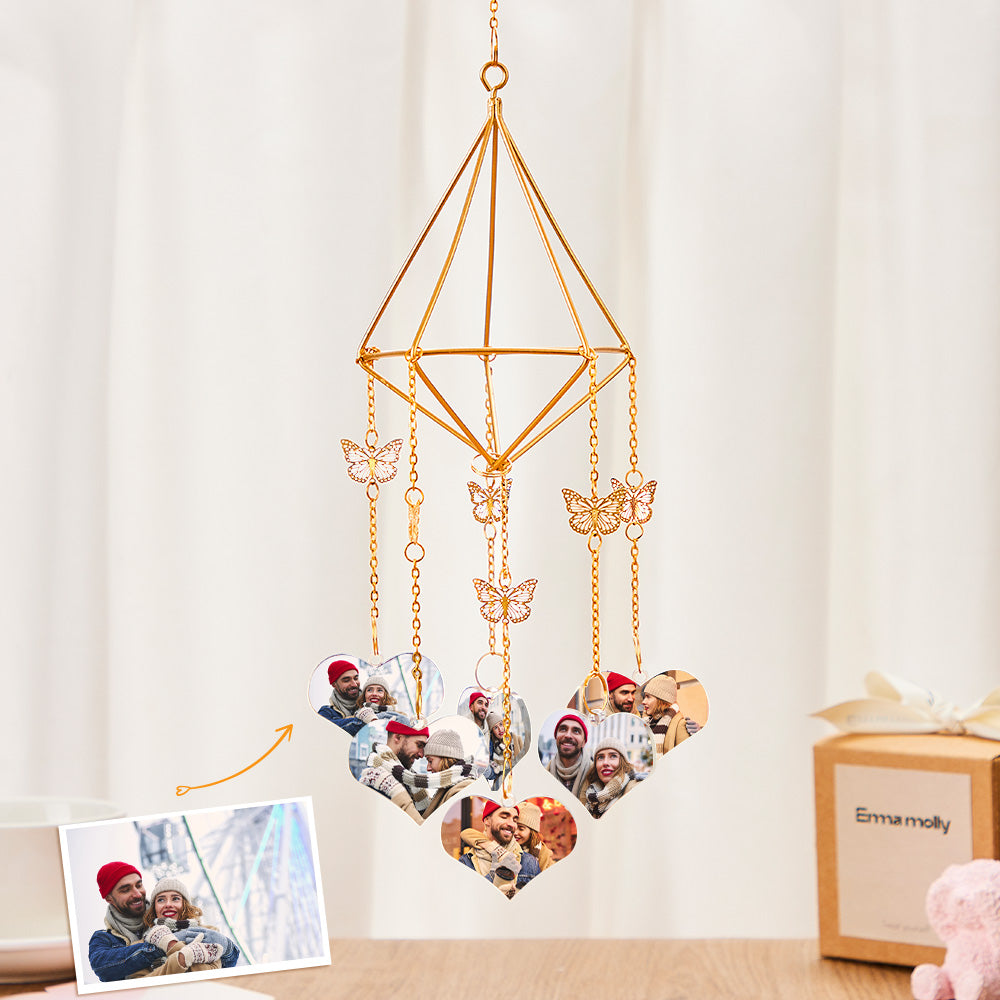 Custom Photo Wind Chimes Delicate Butterfly Home Decoration Gifts-Blongser