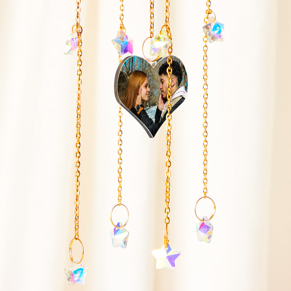 Custom Photo Wind Chimes Colorful Star Pendant Creative Gifts-Blongser