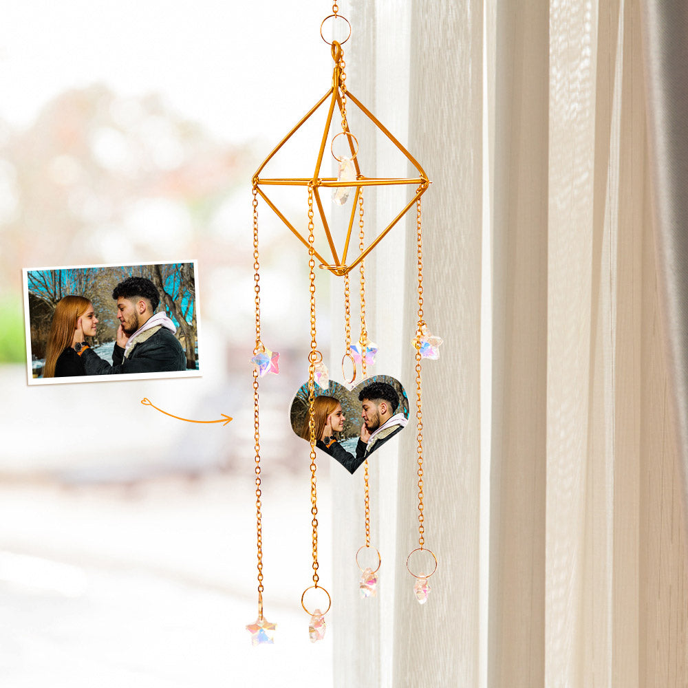 Custom Photo Wind Chimes Colorful Star Pendant Creative Gifts-Blongser