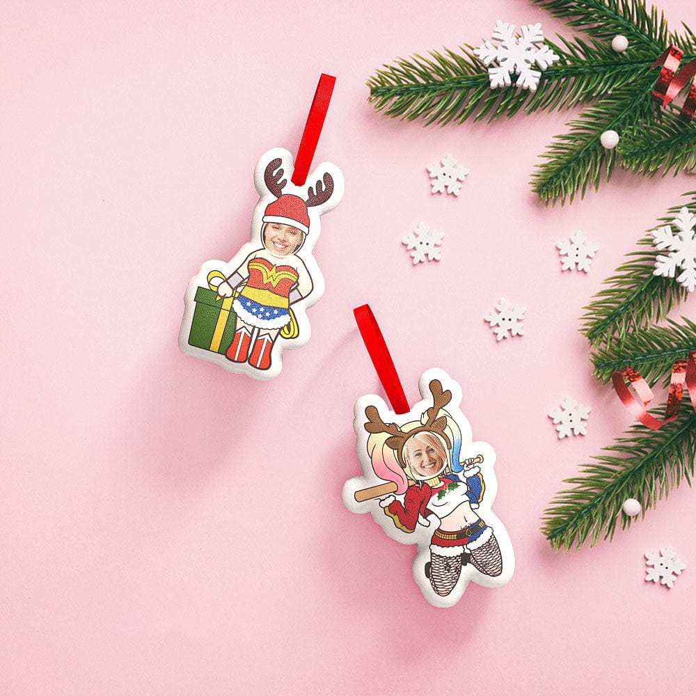 Custom Super Hero Decorations Personalized Face Christmas Hanging Decoration Superhero Decor Set Gifts for Besties-Blongser