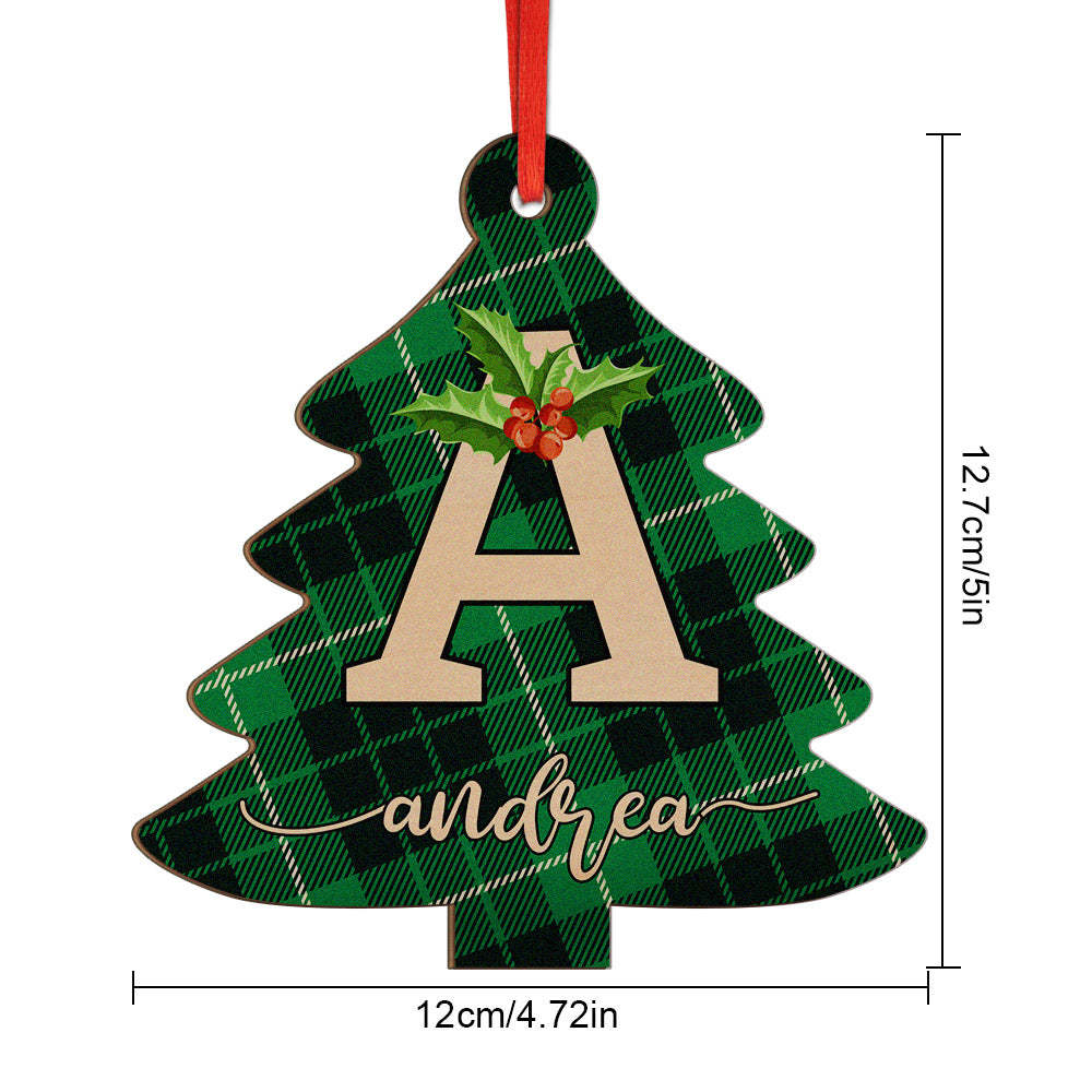 Personalized Christmas Initial Ornaments Custom Name Christmas Wood Ornament Decorations Gifts-Blongser